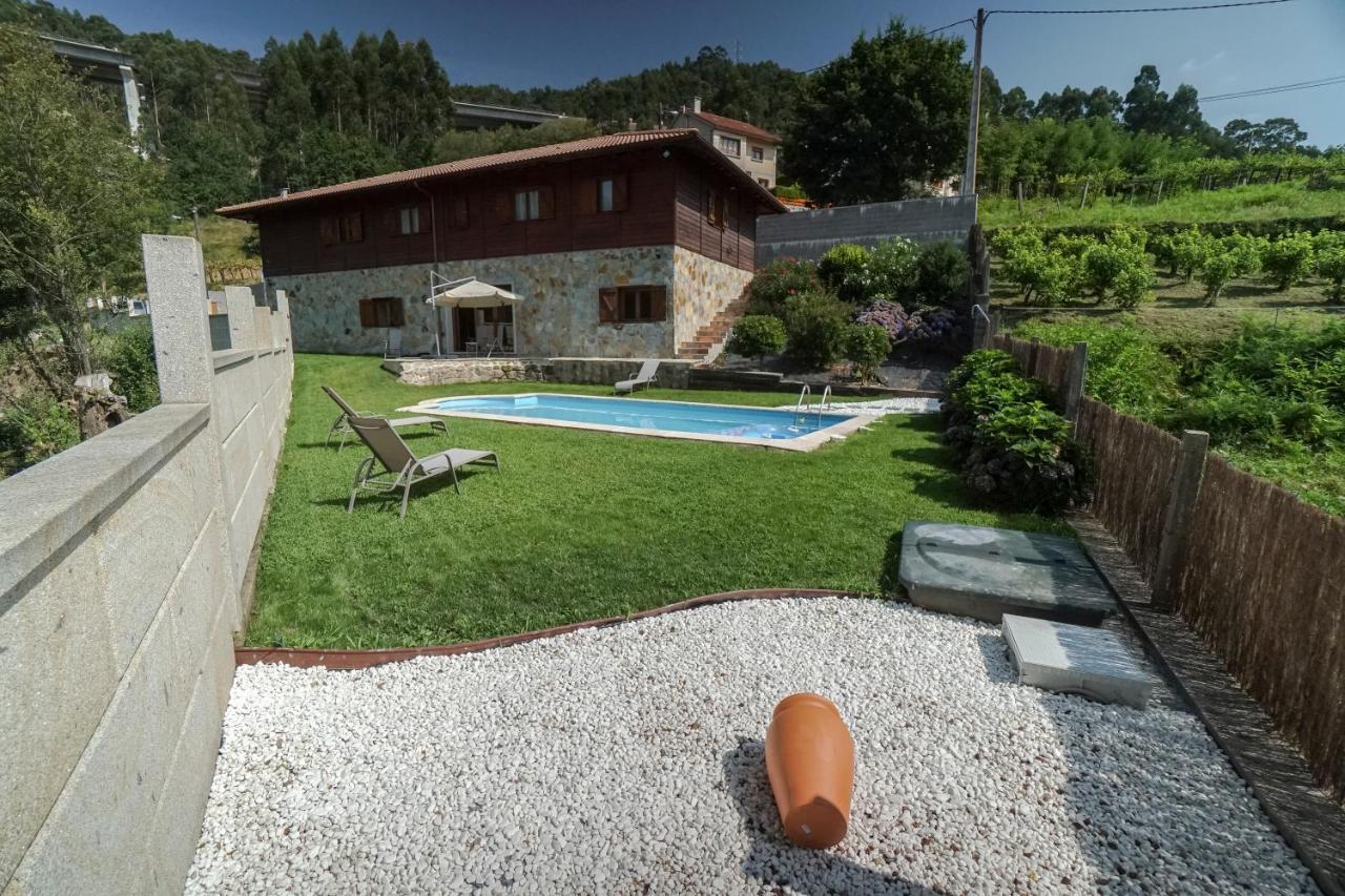 הוילה פונטה-ודרה Casa De Madera Con Piscina Privada מראה חיצוני תמונה